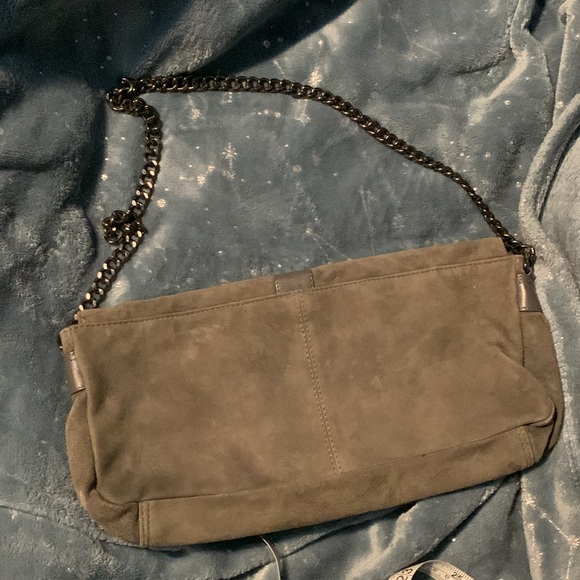 Suede gray shoulder purse - Picture 7 of 9